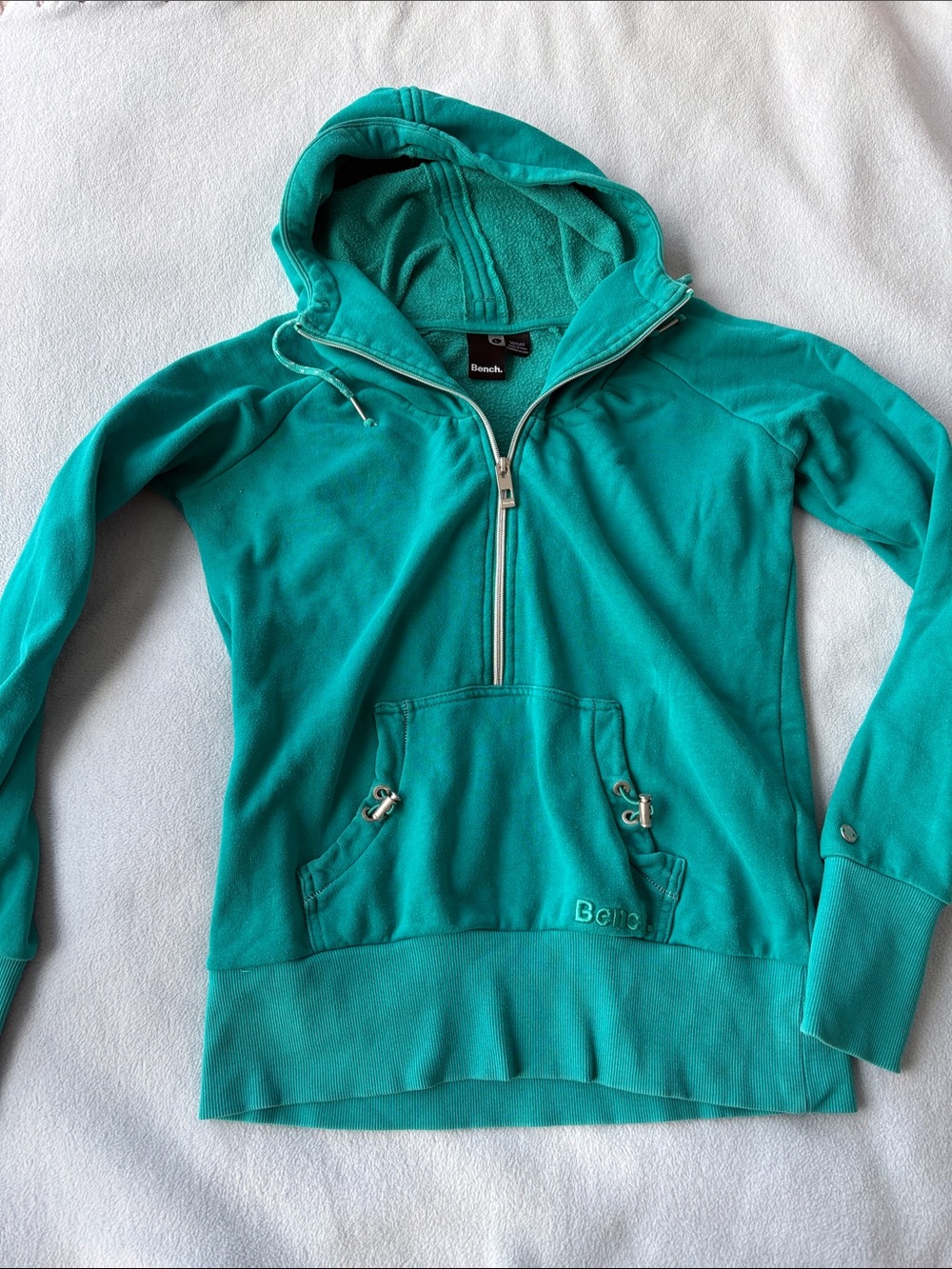 Bench Teal Half-Zip Hooded Pullover - Picture 9 of 12